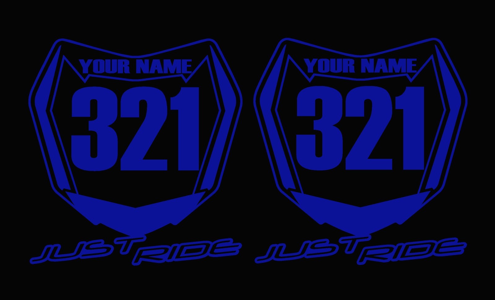 MOTOCROSS NUMBER PLATE DECAL STICKER CUSTOM NAME MX KTM ORANGE SX