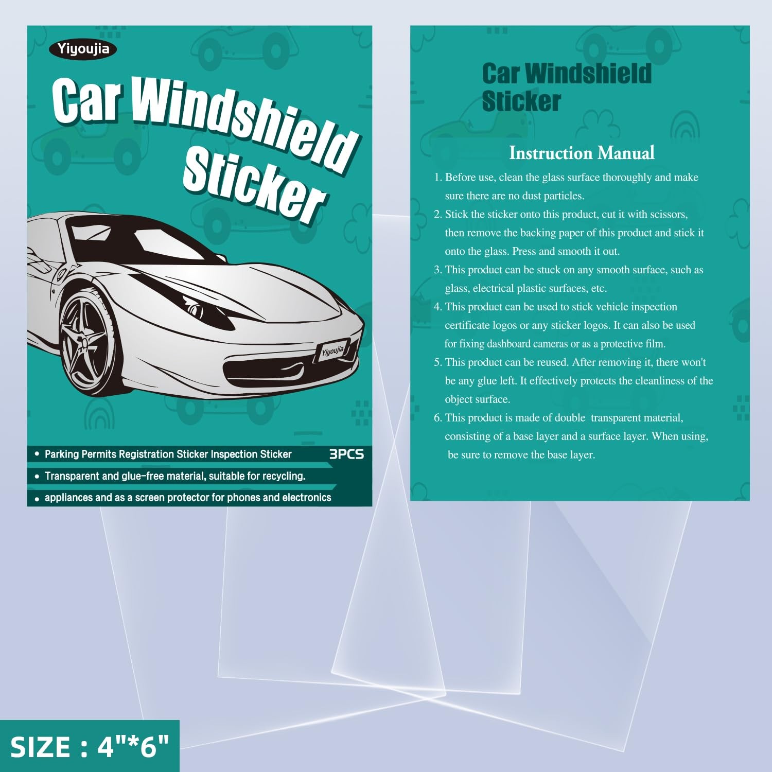 Car Windshield Sticker Applicator, Static Cling for Stickers Easy Application,..