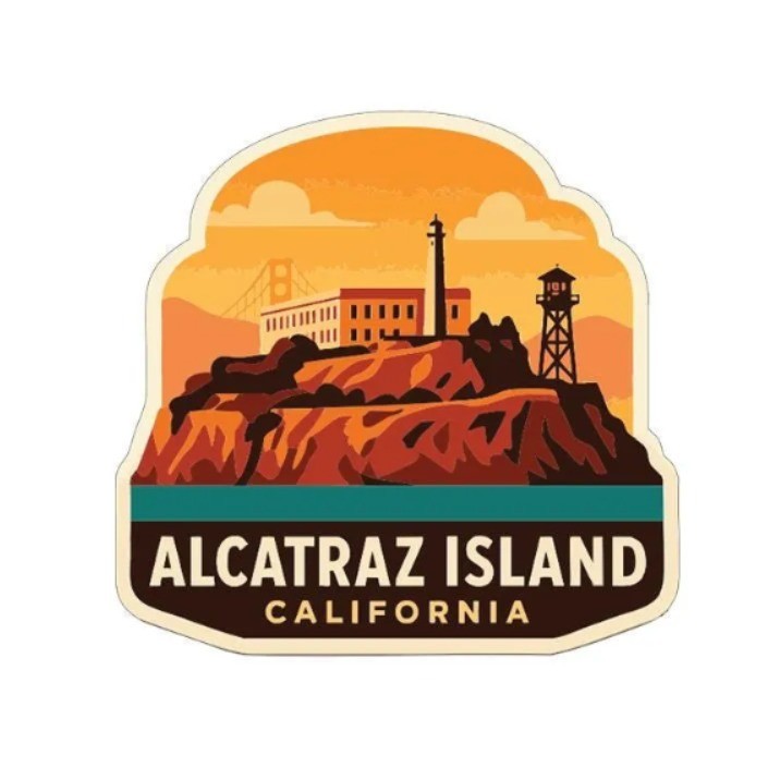 Alcatraz Island California Iron On Heat Transfer Vinyl HTV Die-Cut Symbolic