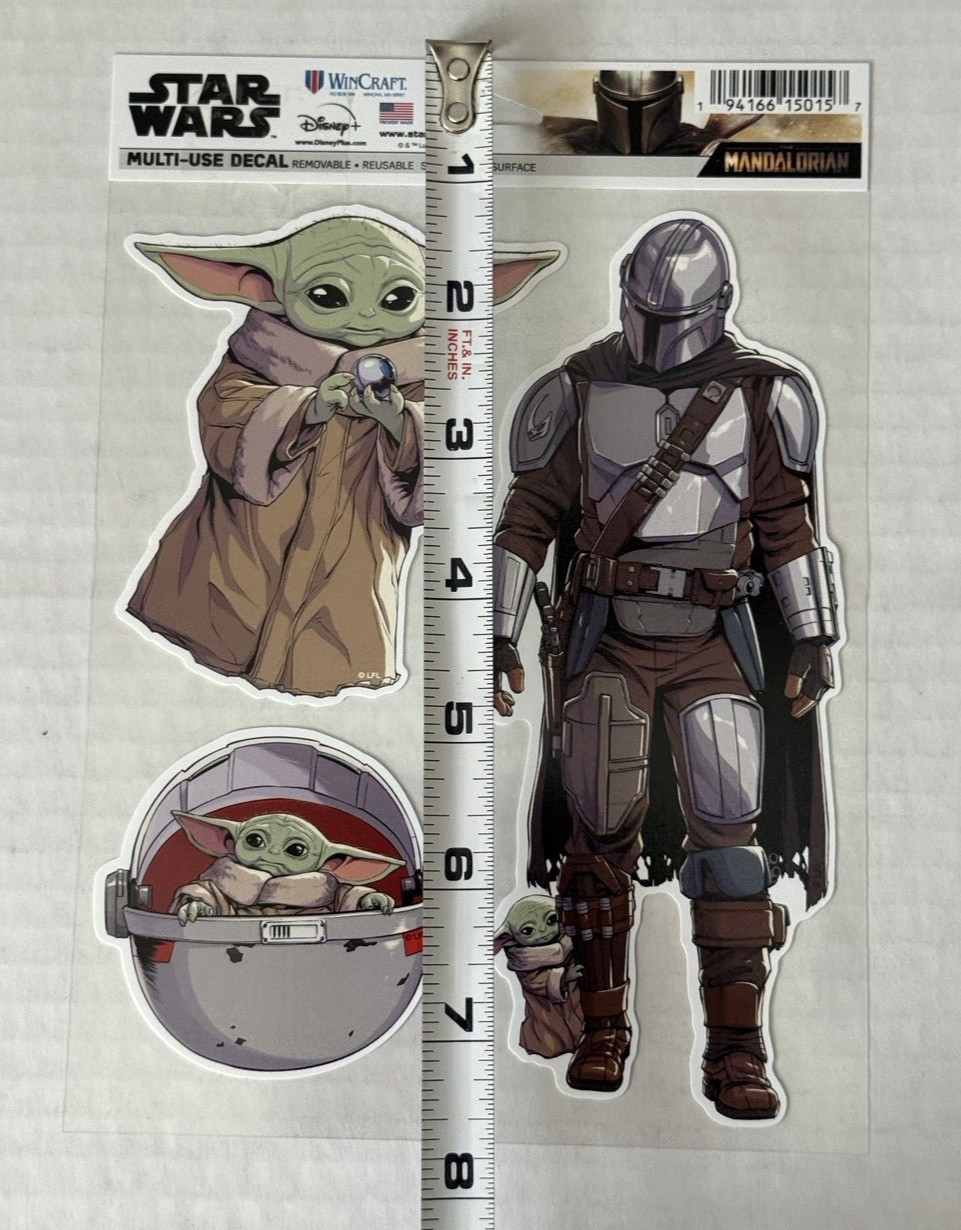 Set of 2 Sheets Perfect Cut Decals Disney Star Wars The Mandalorian By Wincraft