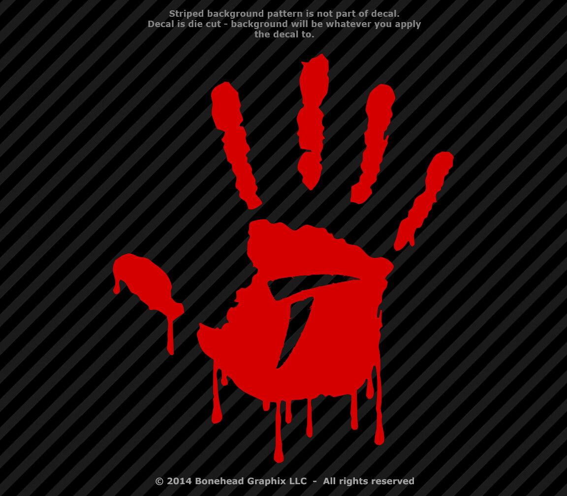 Predator T Dripping Right Hand Print Vinyl Decal Car Sticker