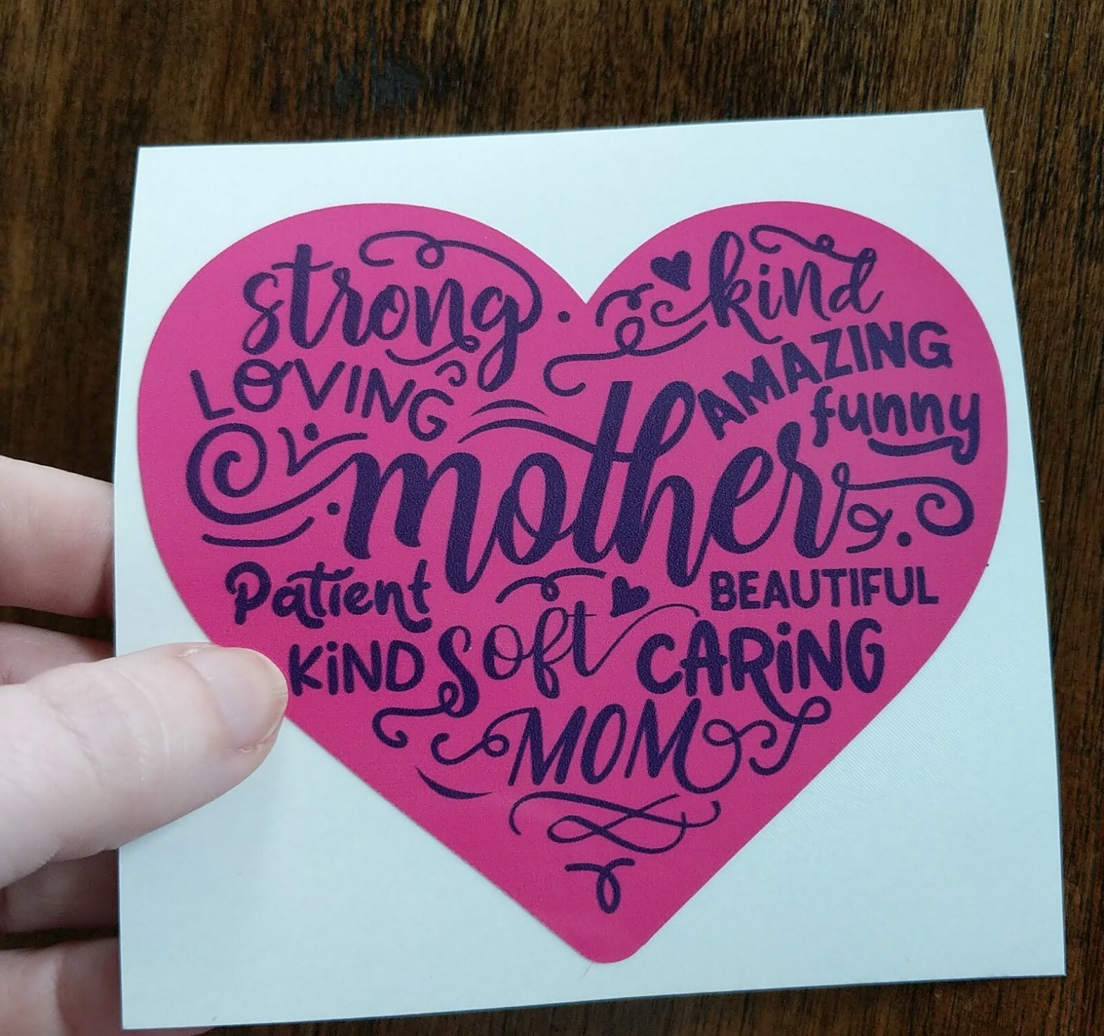 4.5″ Mom Heart Decal Vinyl Sticker Pink Purple Love Mothers Day Gift Family Kids