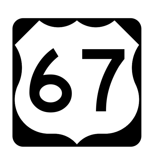 US Route 67 Sticker R1927 Highway Sign Road Sign