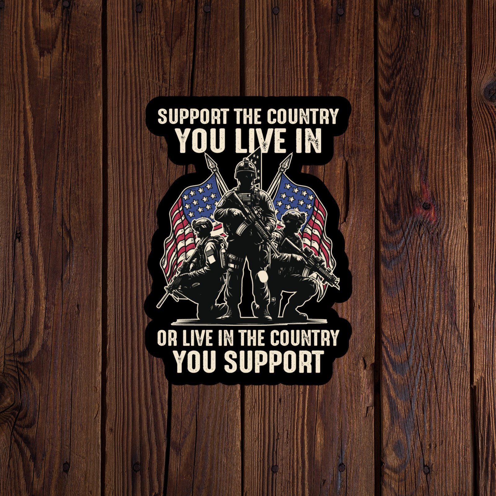 Military vetarn sticker vinyl decal support the country you live in Army USA 5″