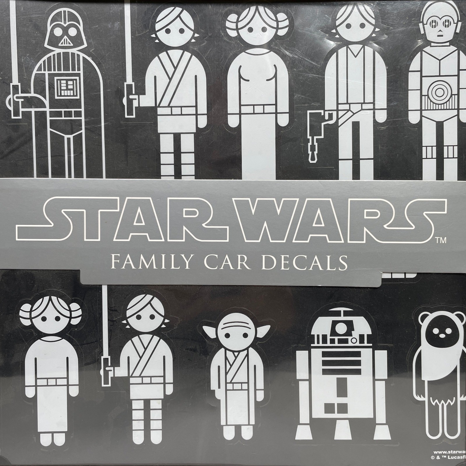 Star Wars Family Car Decals Set 50 Piece ThinkGeek Vader Yoda Chewbacca NEW