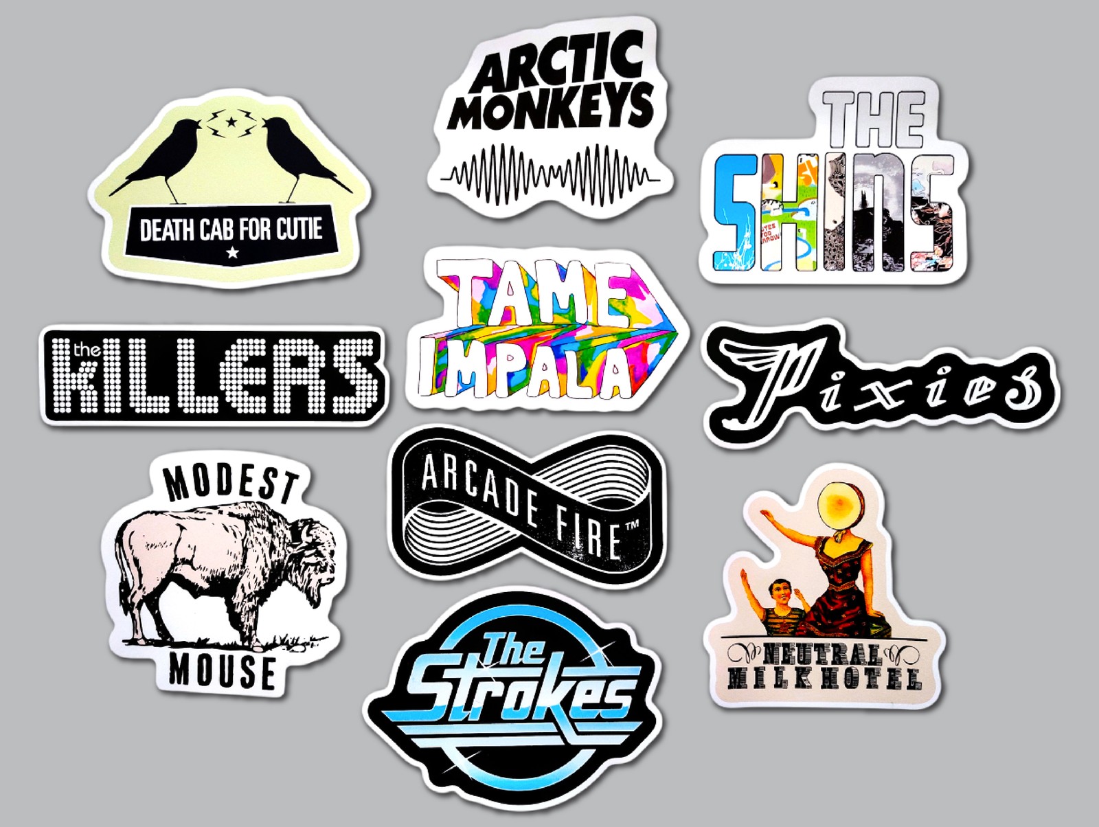 Indie Rock Vinyl Sticker Lot (10 Pack) SET 1 band emo alternative punk decal