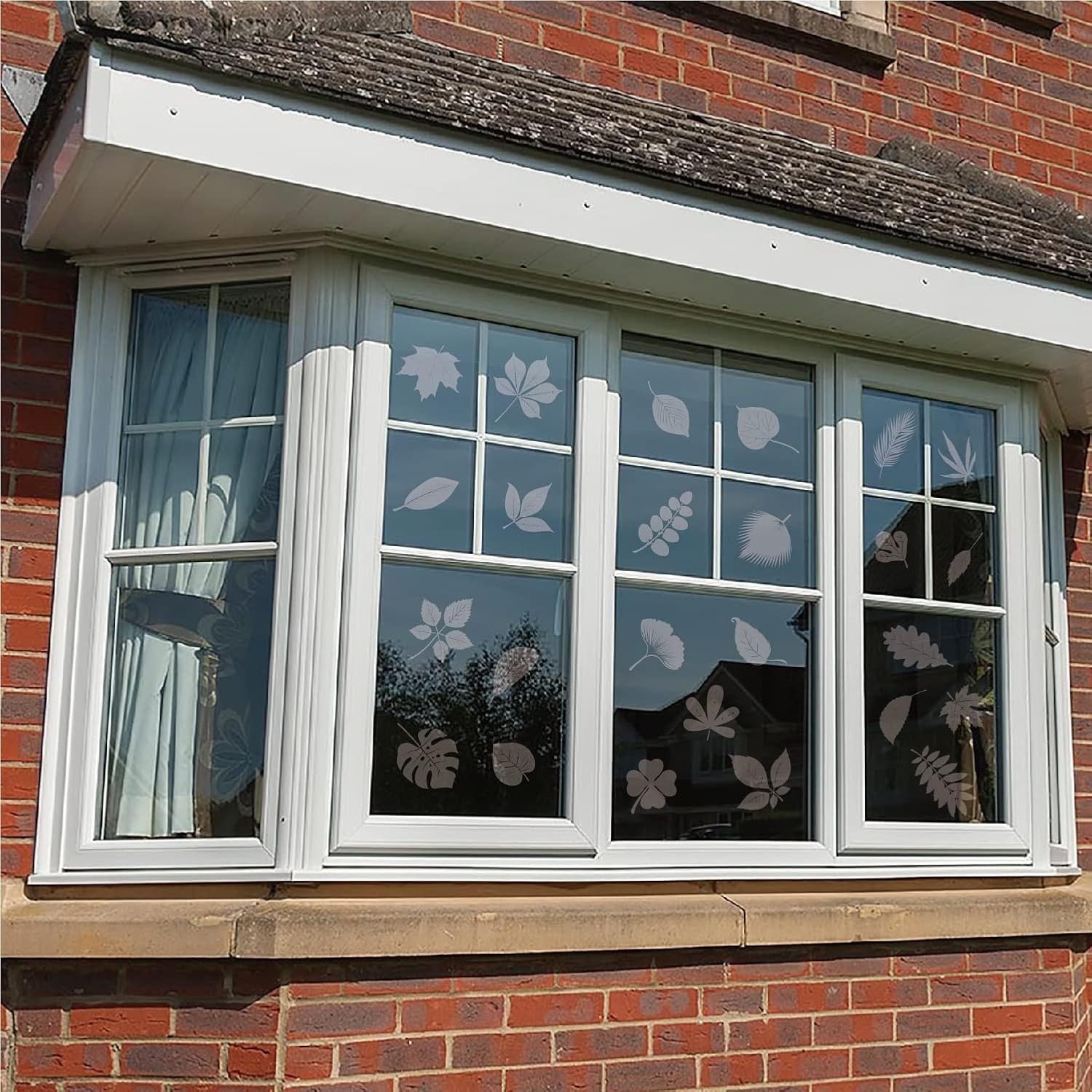 Window Decals for Bird Strikes 52 Pieces Large Leaf Shape anti Collision Sticker