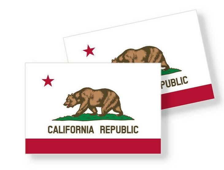 California State Flag – Set of 4 Vinyl Sticker / Adhesive Decals Various Sizes