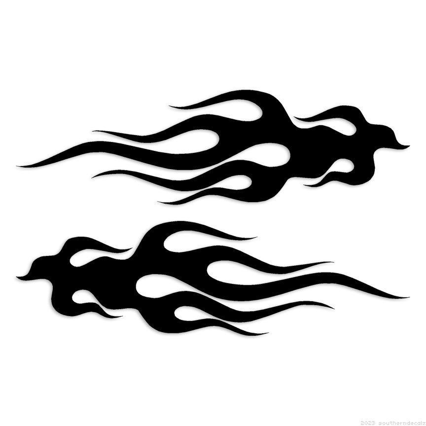 Flames Fire Pair – Decal Sticker – Multiple Colors & Sizes – ebn7276