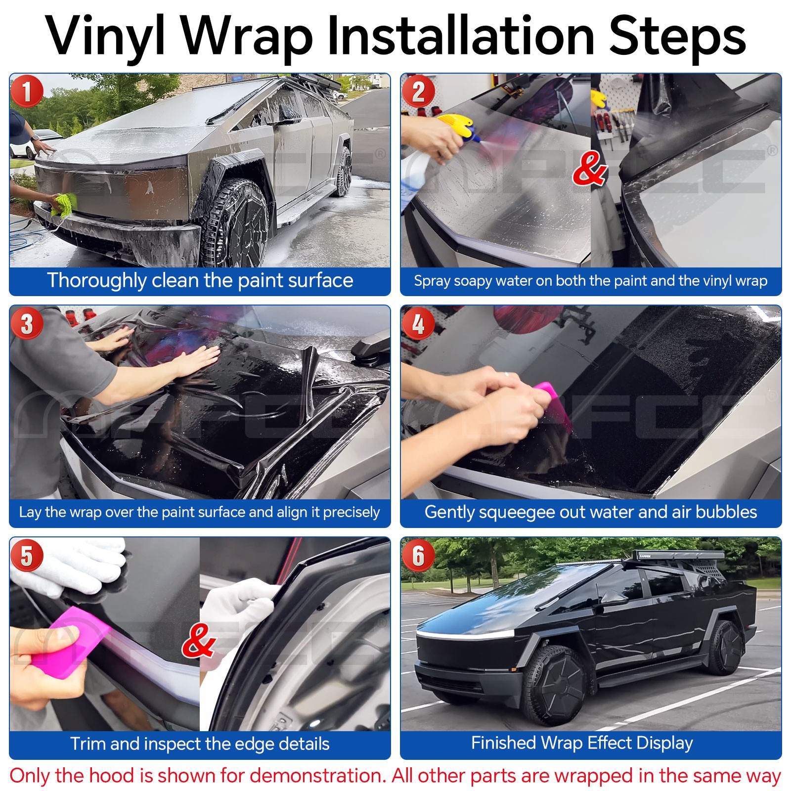 TPU PPF For Cybertruck PreCut Paint Protection Film Color Change Wrap Kit 8Mil