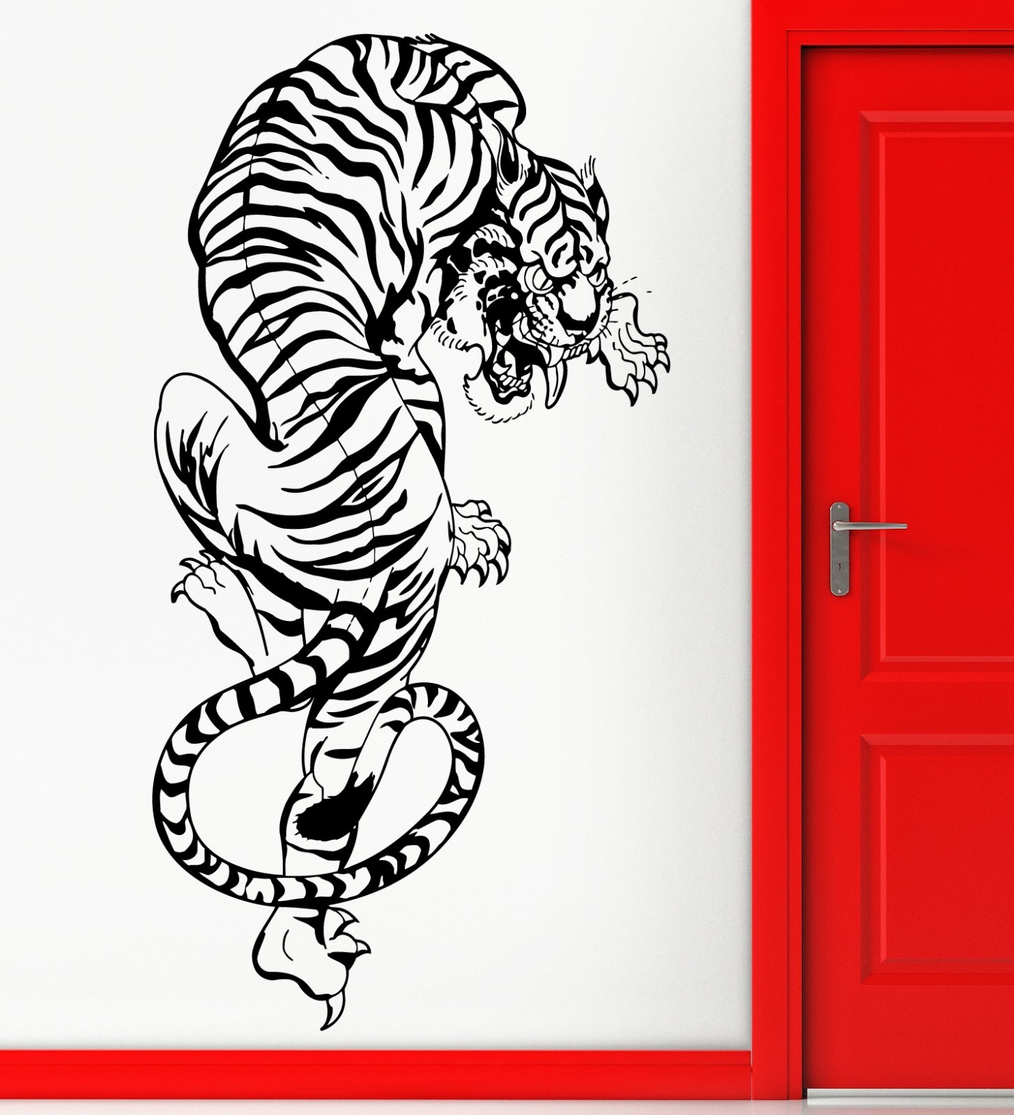 Wall Stickers Vinyl Decal Tiger Aggressive Predator Animal Man Decor (z2284)