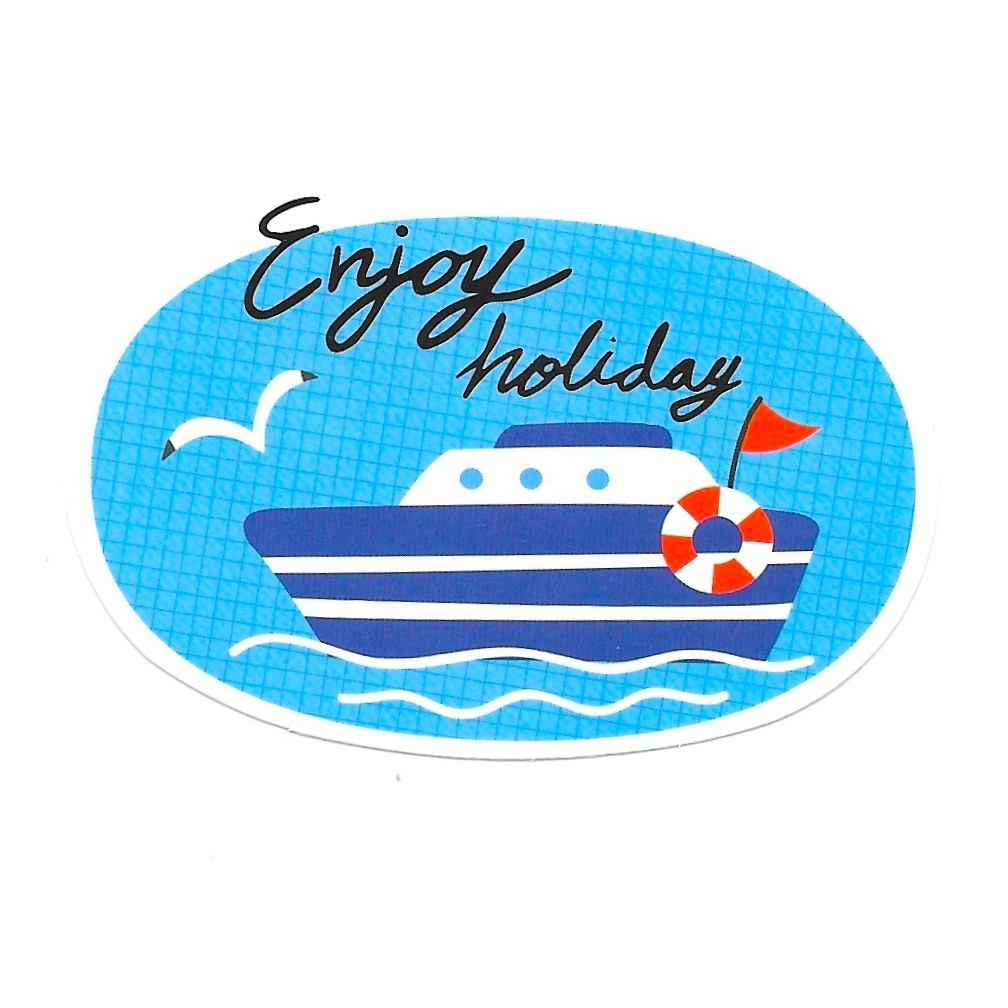 Enjoy Holiday Cruise Ship Vinyl Sticker Nautical Ocean Boat Travel Vacation