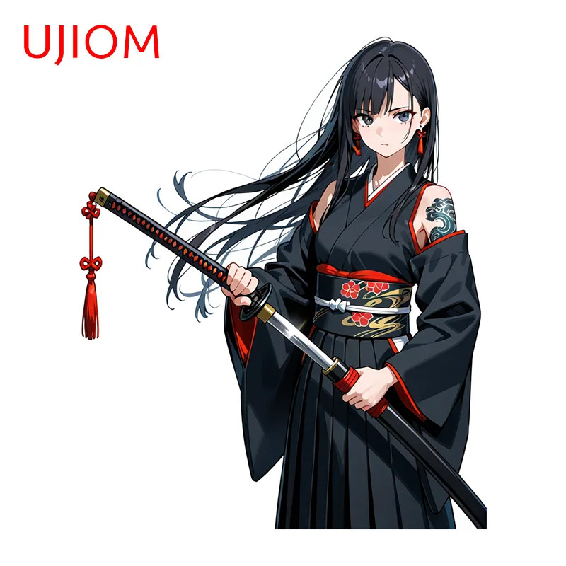 UJIOM Samurai Exquisite Graphics Wall Sticker Enchanting Waterproof Hood Decal