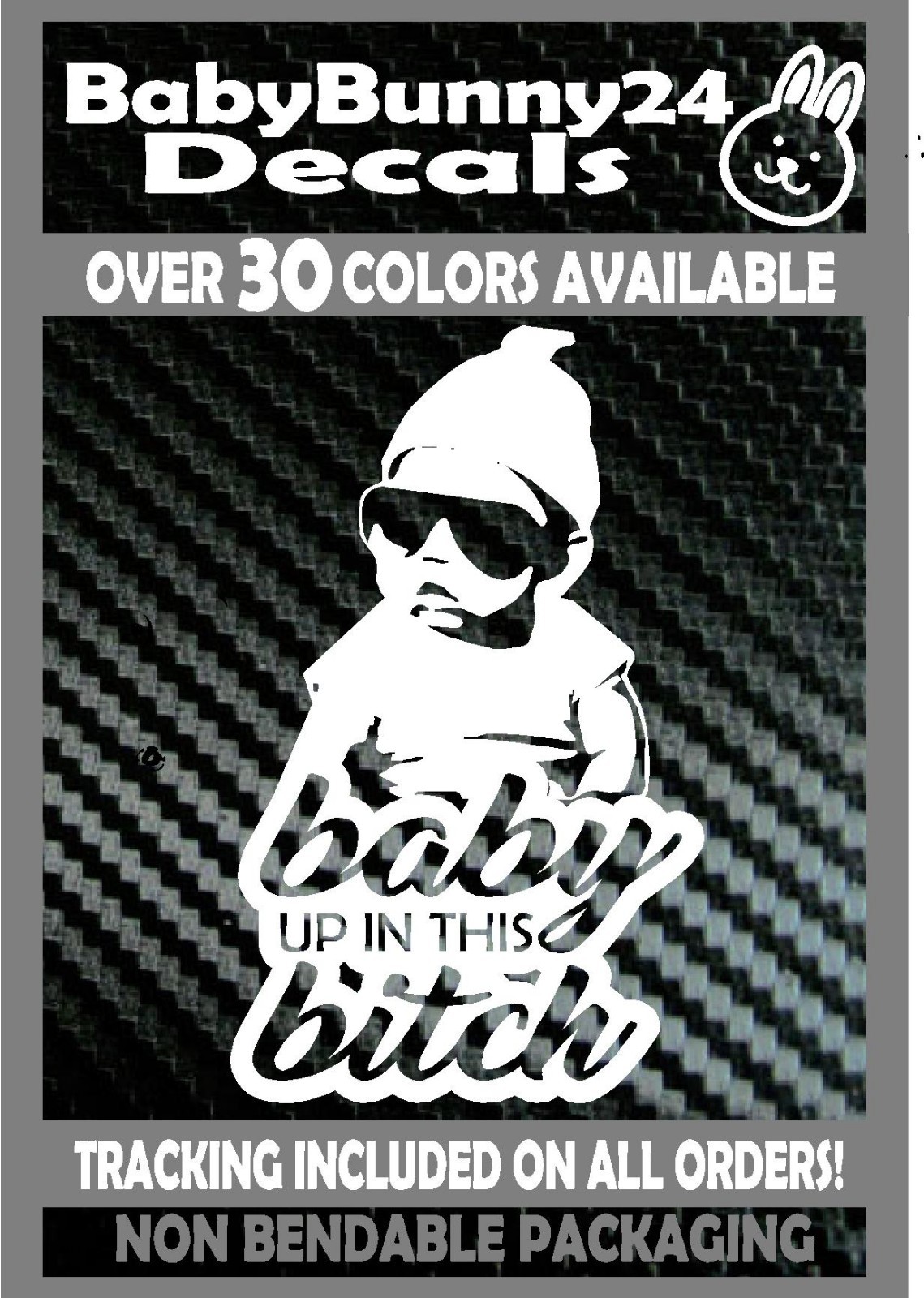 Baby Carlos Baby up in this Bitch Hangover on board Van Car Vinyl Decal Sticker