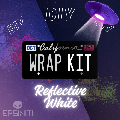 White Reflective California Plate Wrap DIY Kit