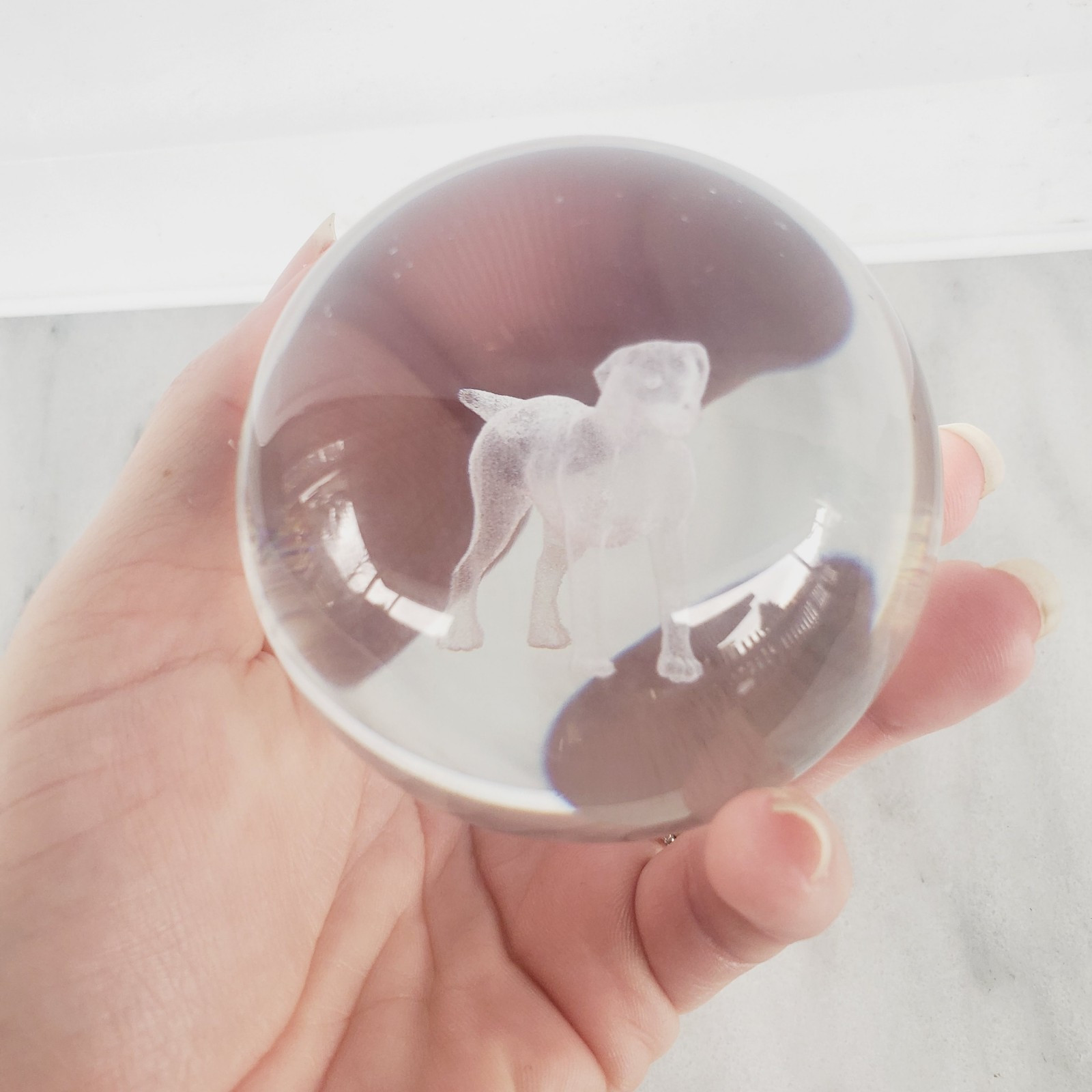 3D Medium Dog Crystal Ball Laser Engraved Home Decoration Living Room Bedroom