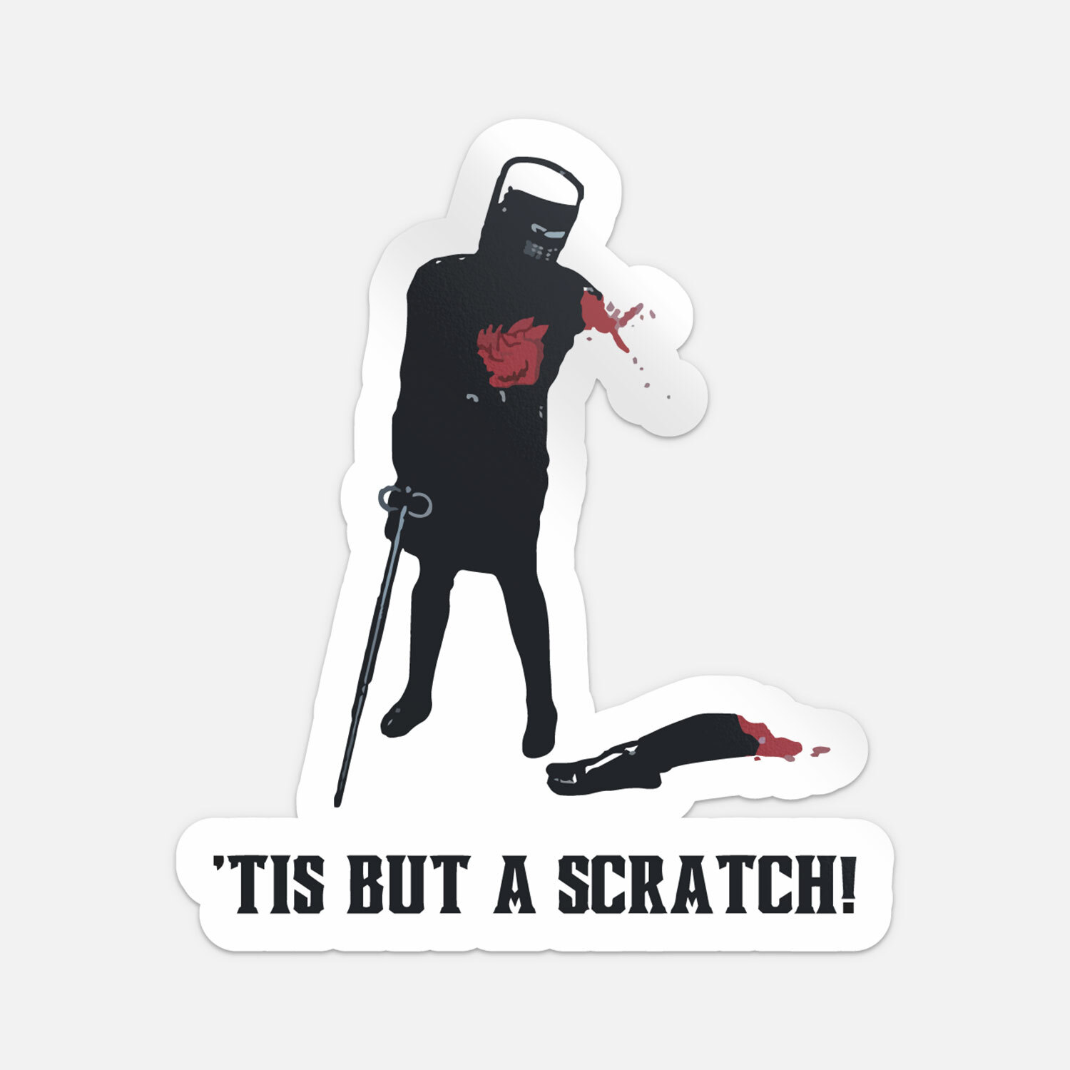 Tis But A Scratch Funny Shirt Monty Python Sticker Vinyl Car Bumper Decal
