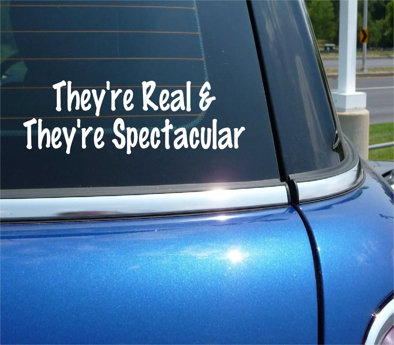 THEY’RE REAL AND THEY’RE SPECTACULAR DECAL STICKER FUNNY TV BOOBS CAR TRUCK