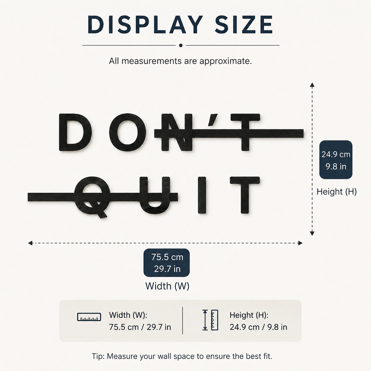 Don’t Quit Motivational Wall Decal Sticker Quote for Home Gym Office Decor