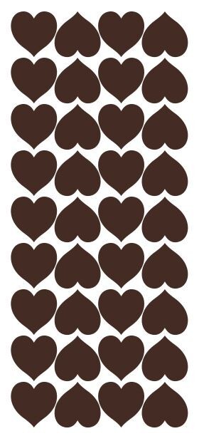 Brown Heart Hearts Stickers Sticker 1″ DC20-080