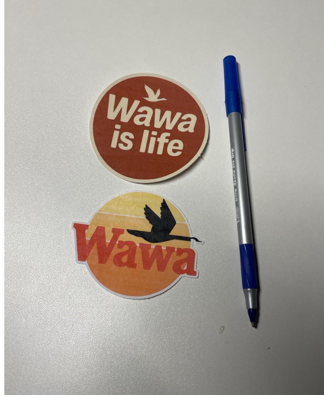 Wawa Logo Decorative Sticker Orange Red for Wall Laptop Window