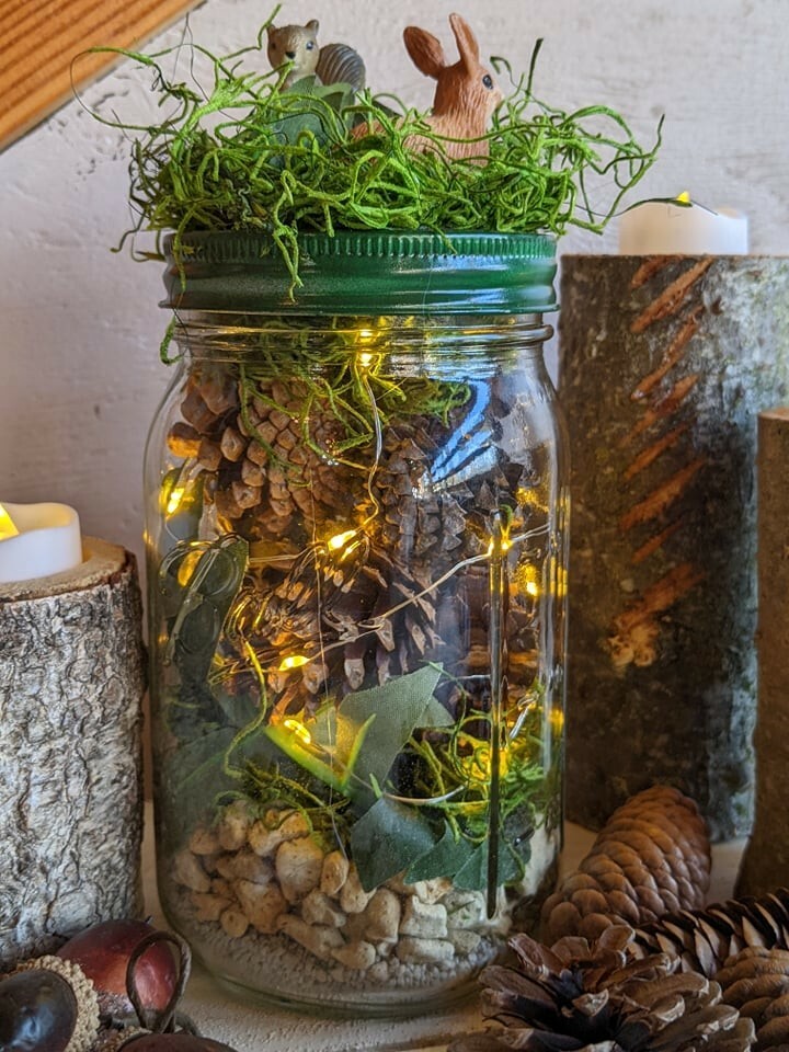 Decoration, Woodland Animal, Baby Shower, Fairy light jars, Forest, Cabin decor