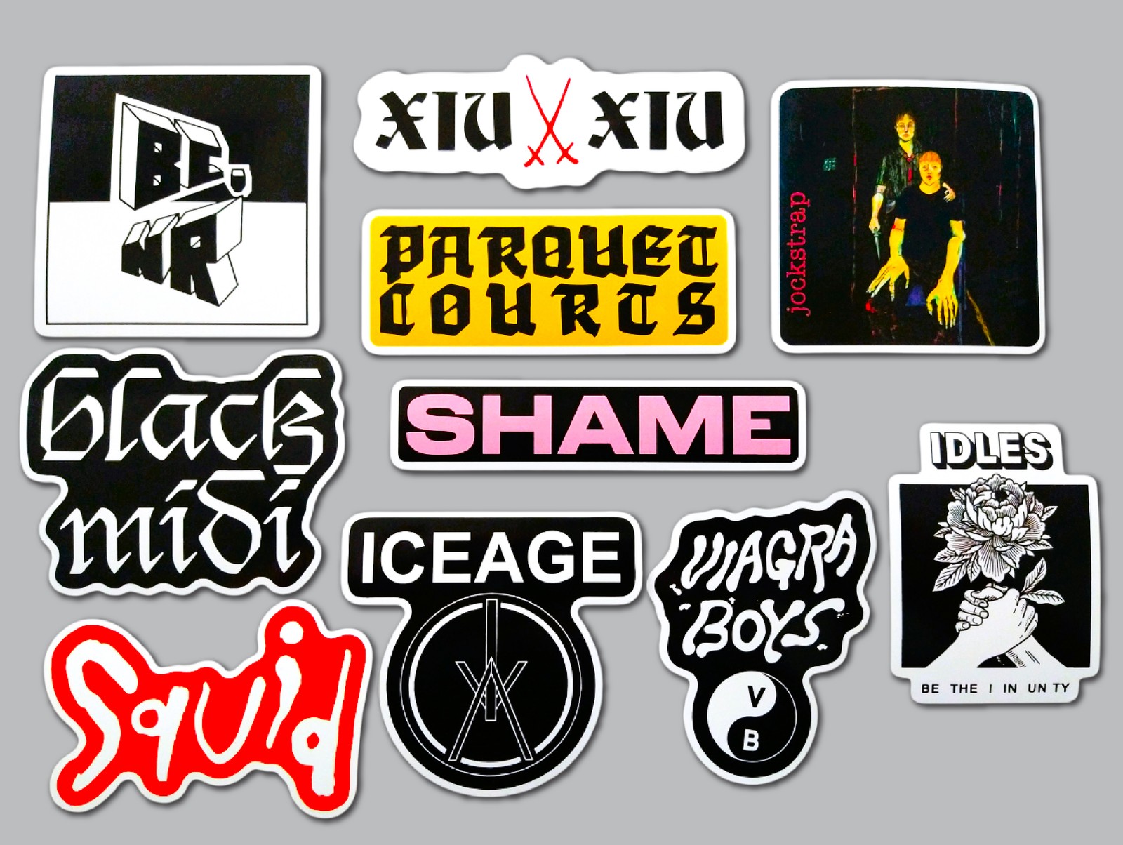 Post Punk Revival Vinyl Sticker Lot (10 Pack) SET 1 viagra boys idles squid xiu