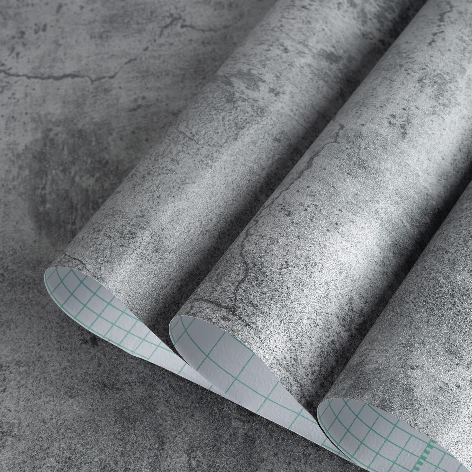 Gray Concrete Contact Paper Matte Thick Textured Grey Cement Wallpaper Peel S…