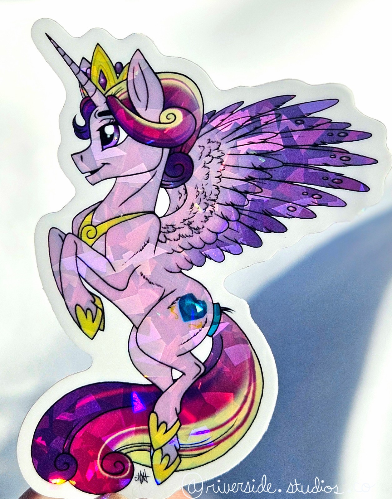 Crystal Princess Cadance Vinyl Holo Sticker 3″ Original Art My Little Pony
