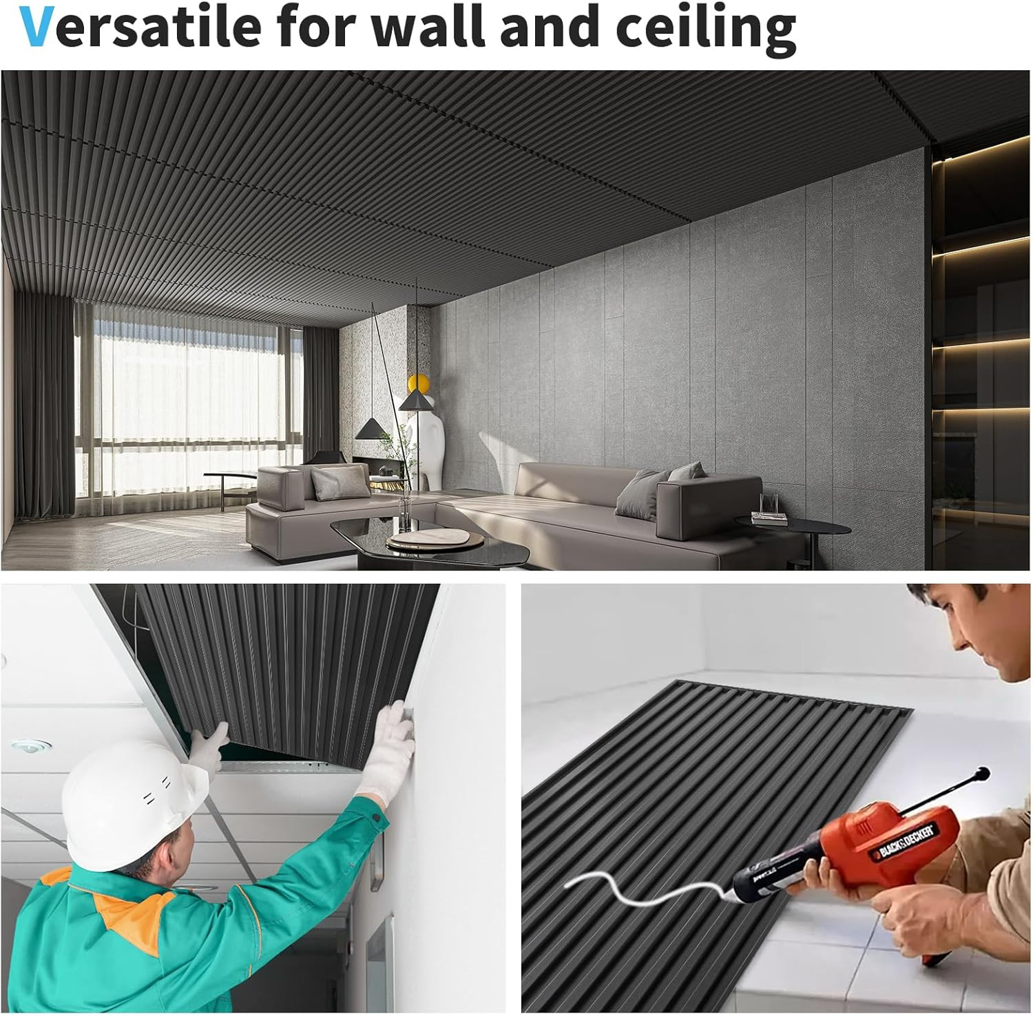 12-Pack Slat Design 3D Wall Panels for Interior Wall Decor, 2X4 FT PVC Decorativ
