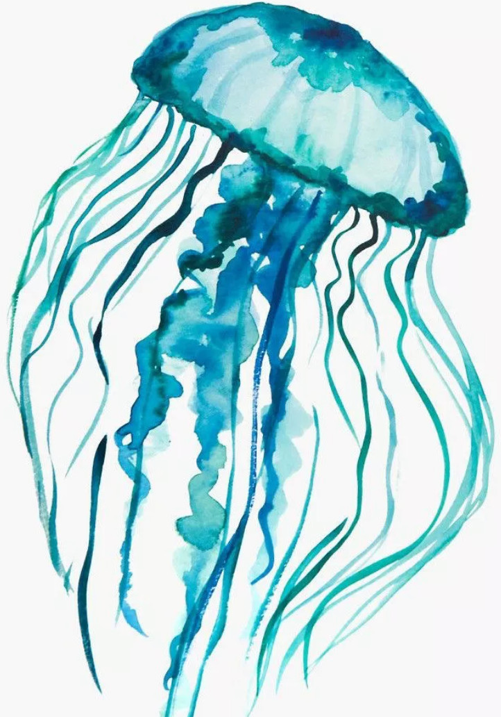 Jellyfish Ocean Beach Sticker Labels (6) Card Gift Craft Paper Journal Party