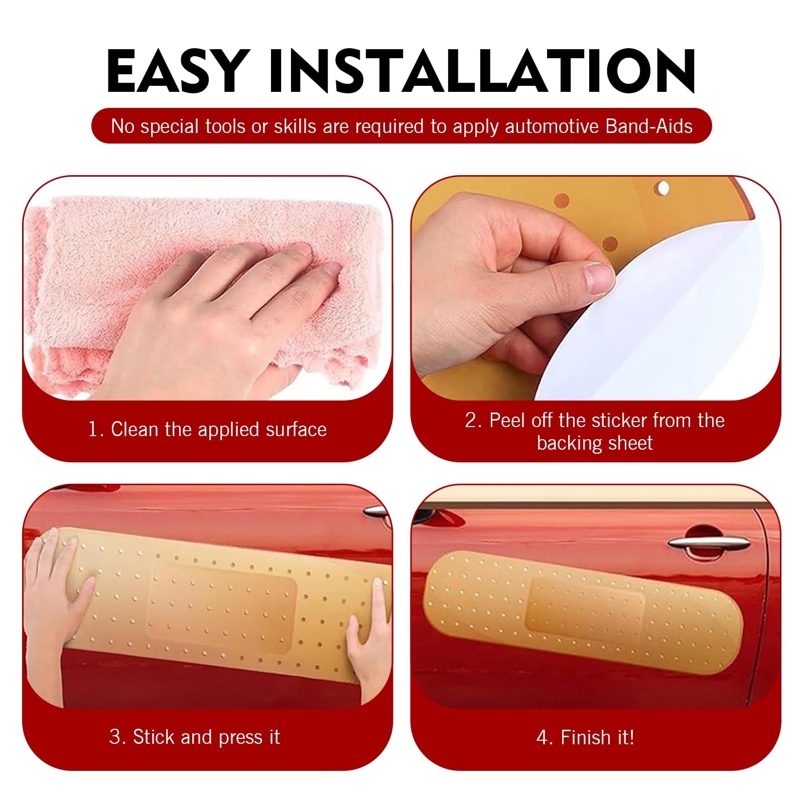 2PCS Car Bandaid Stickers, 24″ x 6.3″ Giant Car Bumper Sticker Large Bandage …
