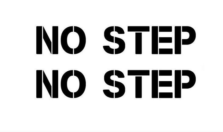 (2) NO STEP Sticker Decal Car Truck Vinyl Decal For Splitter Lip Pair of 2-