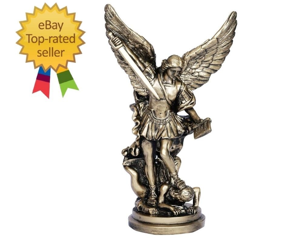 12.2in St Michael Archangel Statue San Miguel Arcangel Statue Saint Michael Defe