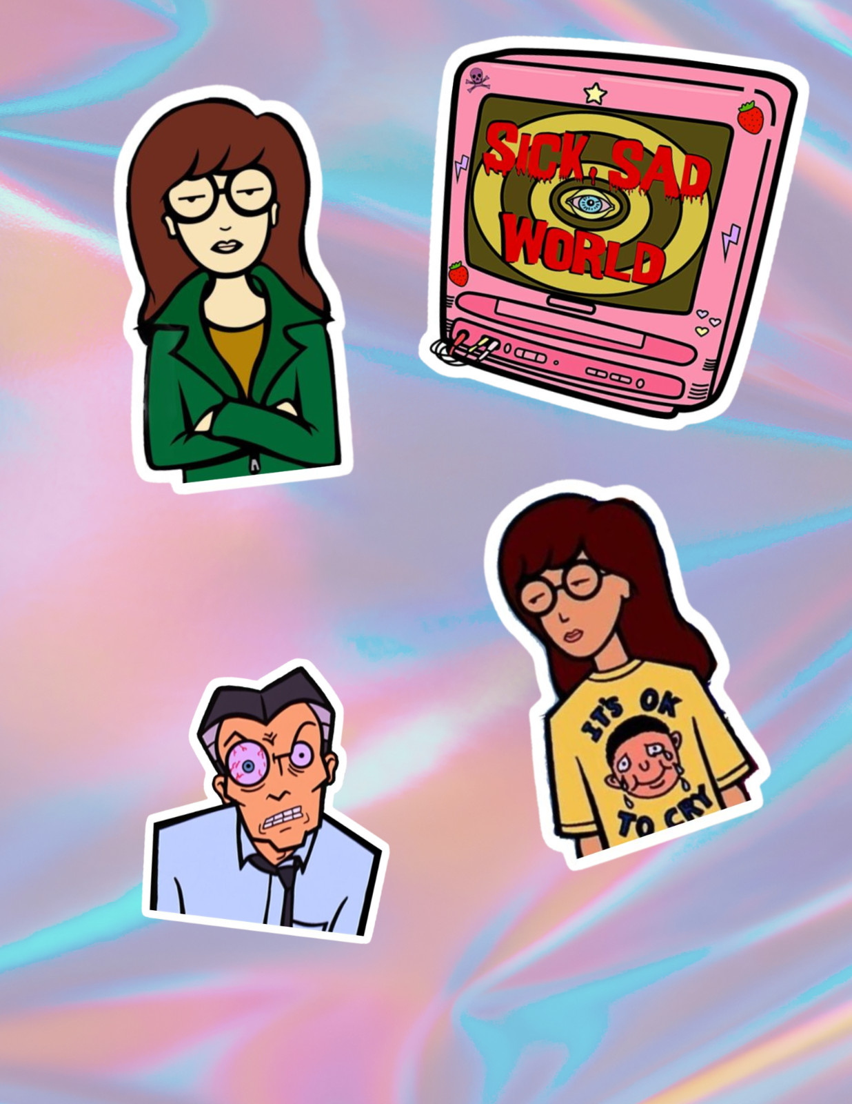 Daria Retro TV 4pc Sticker Pack