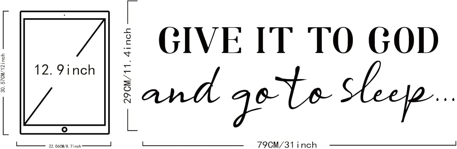 Inspirational Wall Decal “Give It to God” Vinyl Quote Sticker Home Decor