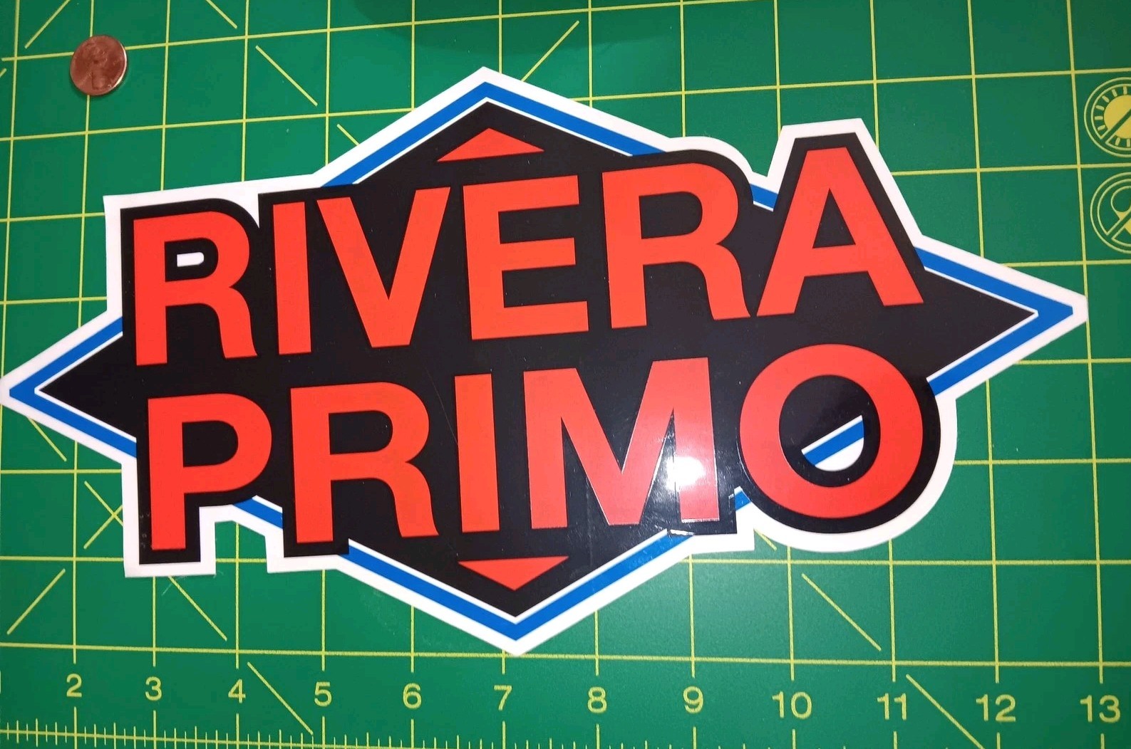 Large Rivera Primo Vinyl Sticker Decal Die Cut 11 in Red Black Logo Automotive