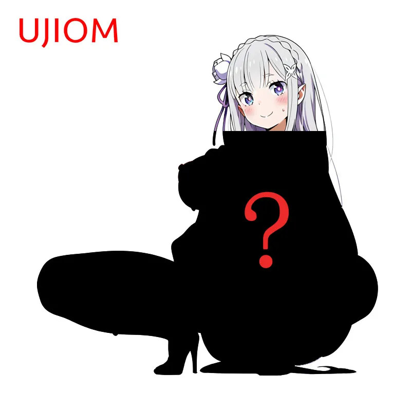 UJIOM Emilia Enchanting Waifu Wall Sticker Exclusive Design Silhouette Decal