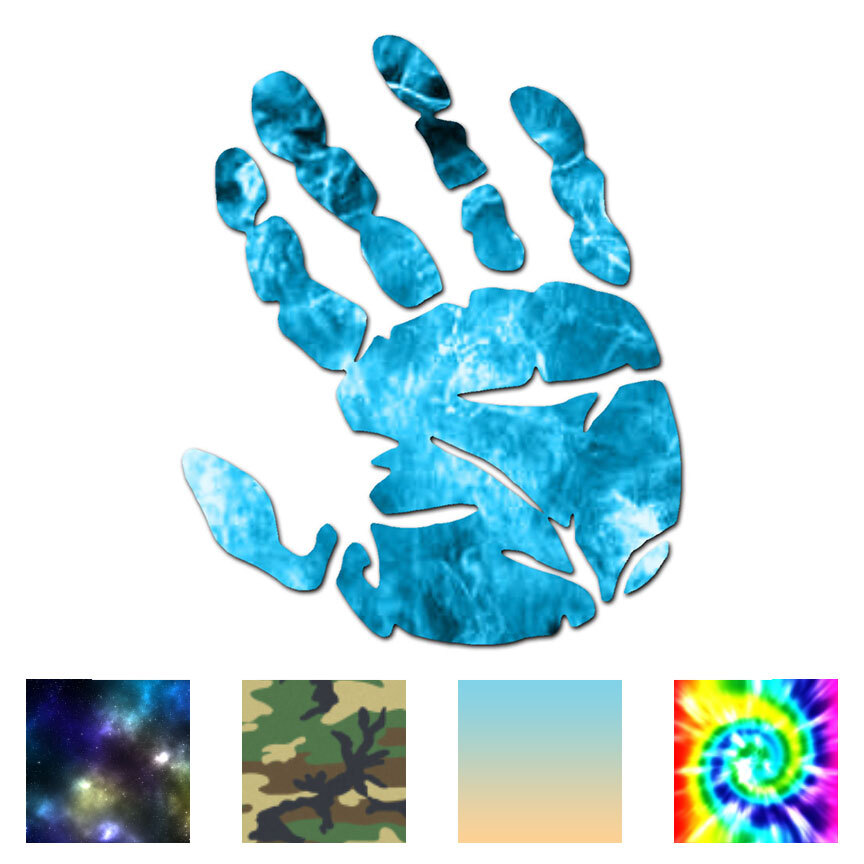 Hand Print – Vinyl Decal Sticker – Multiple Patterns & Sizes – ebn352