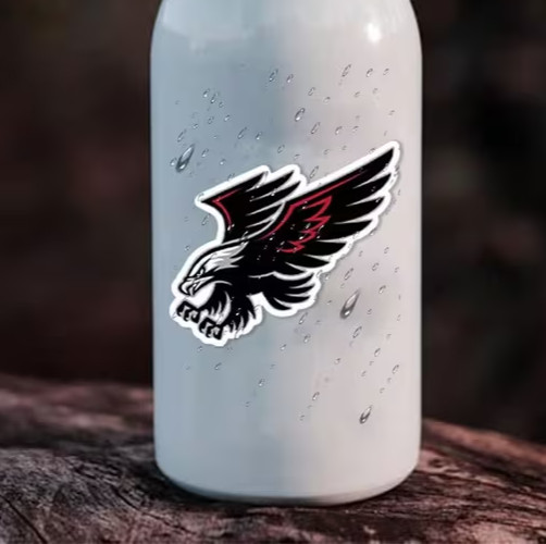 Soaring Hawk Vinyl Decal Sticker- Matte End, Self-Adhesive Dynamic Hawk Design|