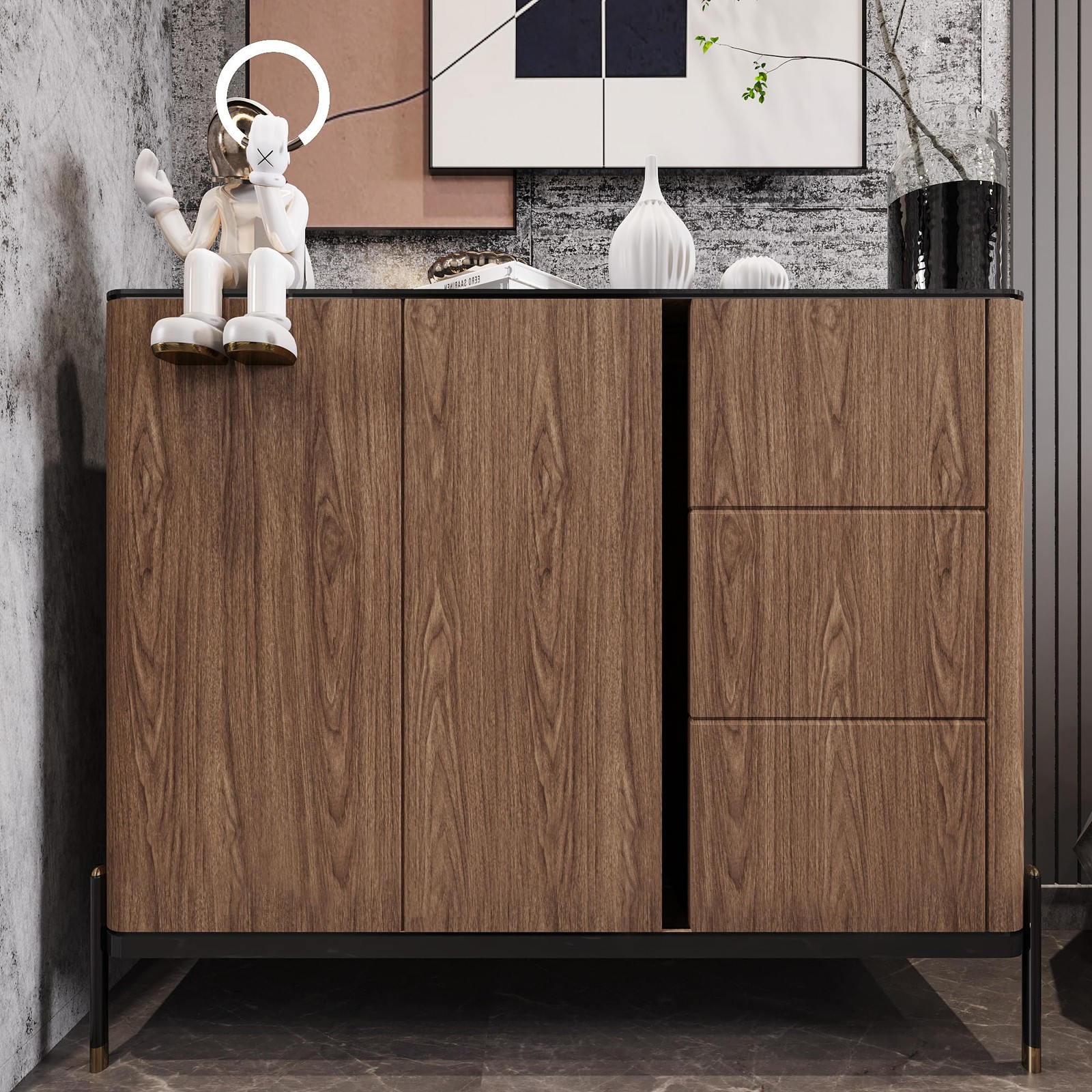Walnut Wood Grain Contact Paper Wood Wallpaer for Cabinets 16×78″ Peel & Stick