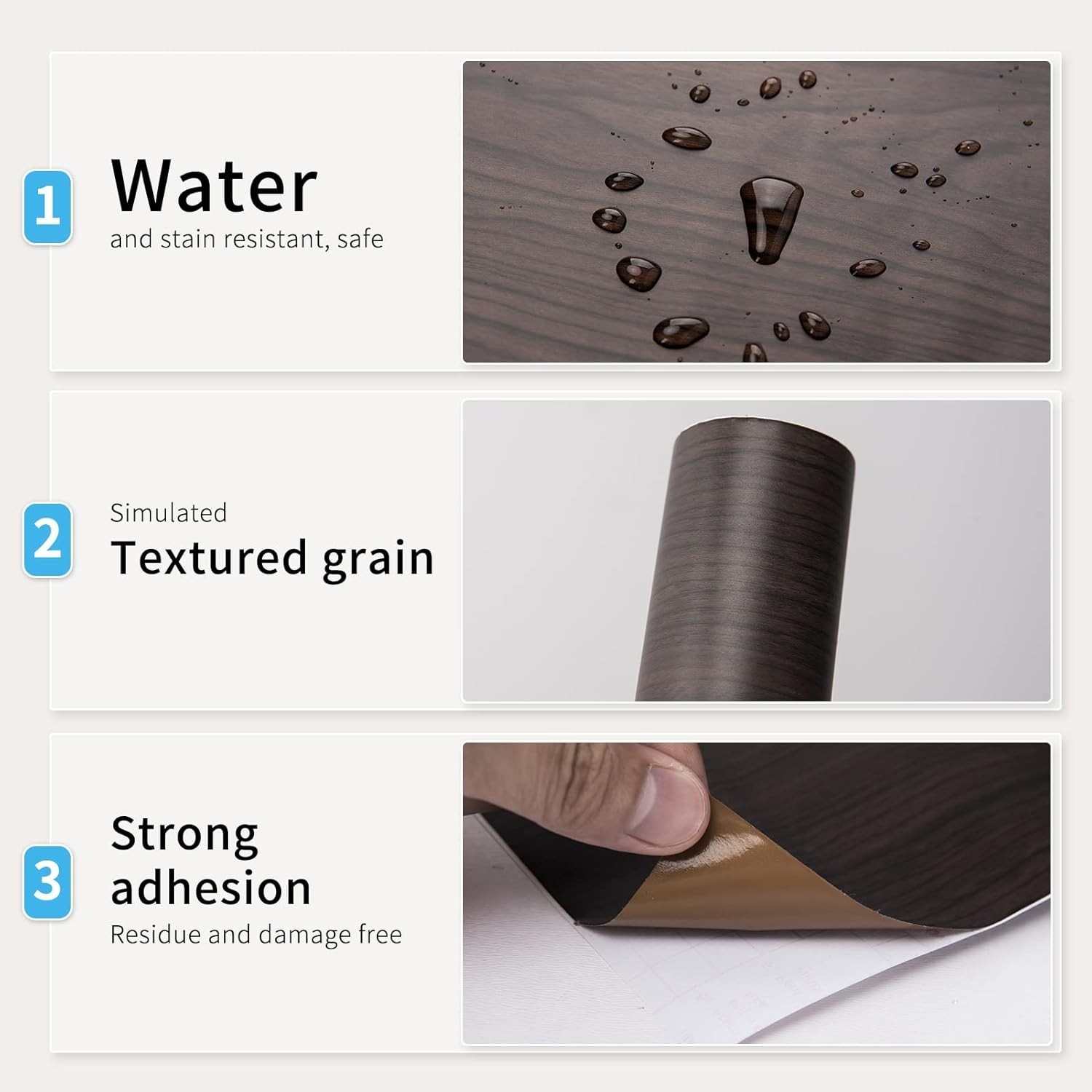 17.3″ x 120″ Pack Of 1 Vinyl Wood, Black