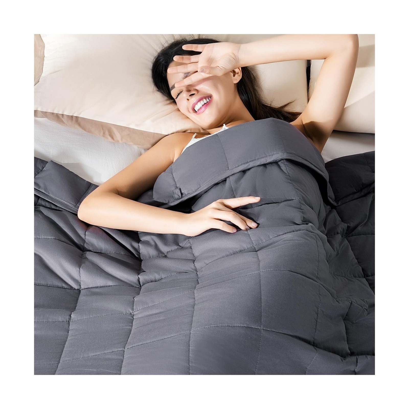 Sivio Weighted Blanket for Adults 100% Cotton, 60″x80″ Queen Size 15 lbs, Coo…
