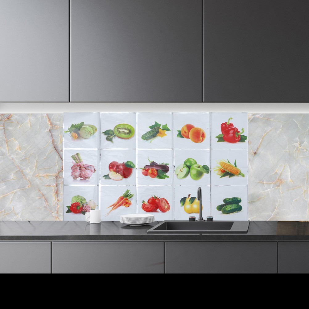 Reusable Multi Color Wall Decals Anti Oil Kitchen Wall Stickers Durable Design