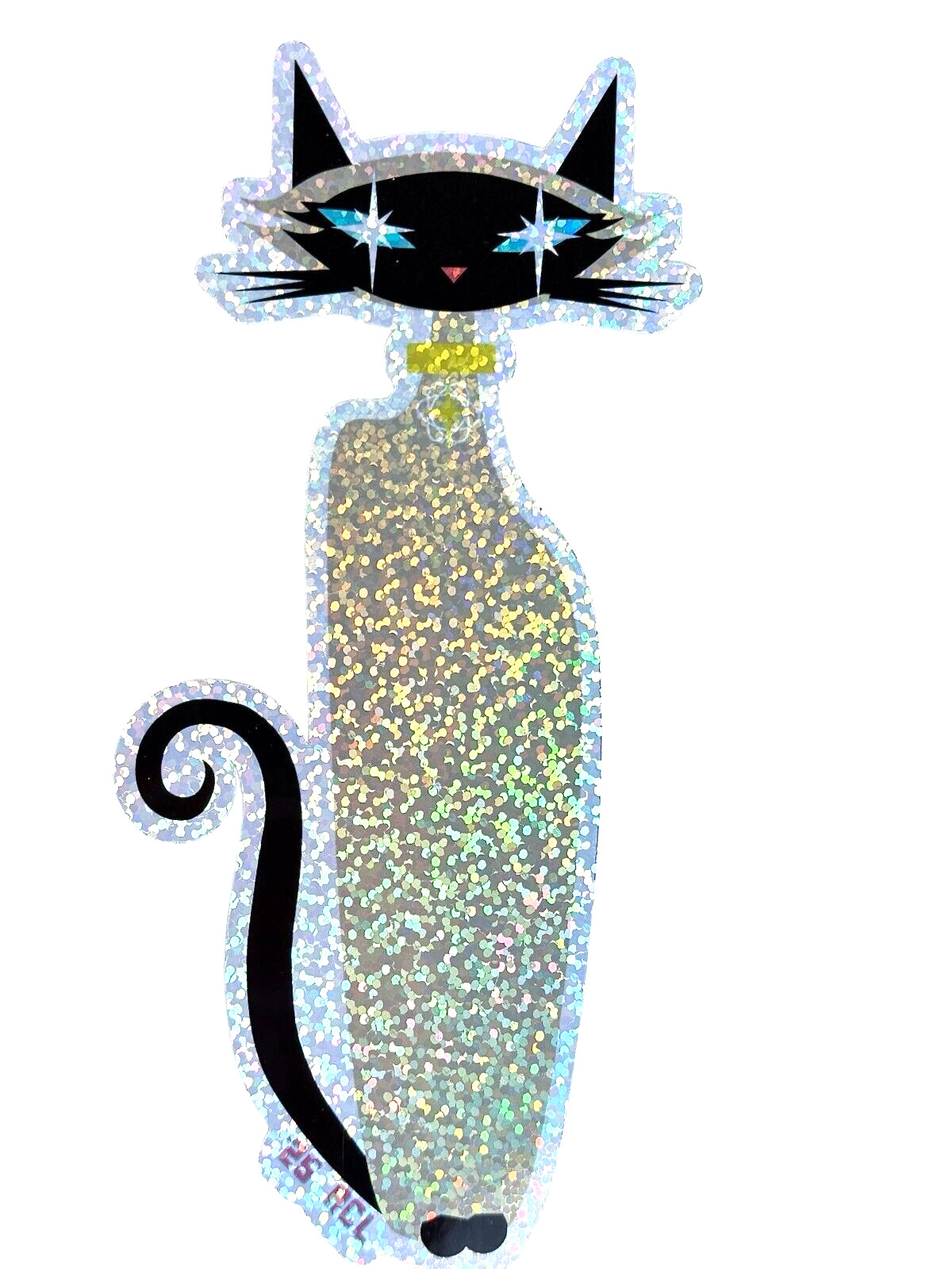 Retro Atomic Cat Lounge XL Special Edition Sparkle StickerAtomic Siamese Cat 6″