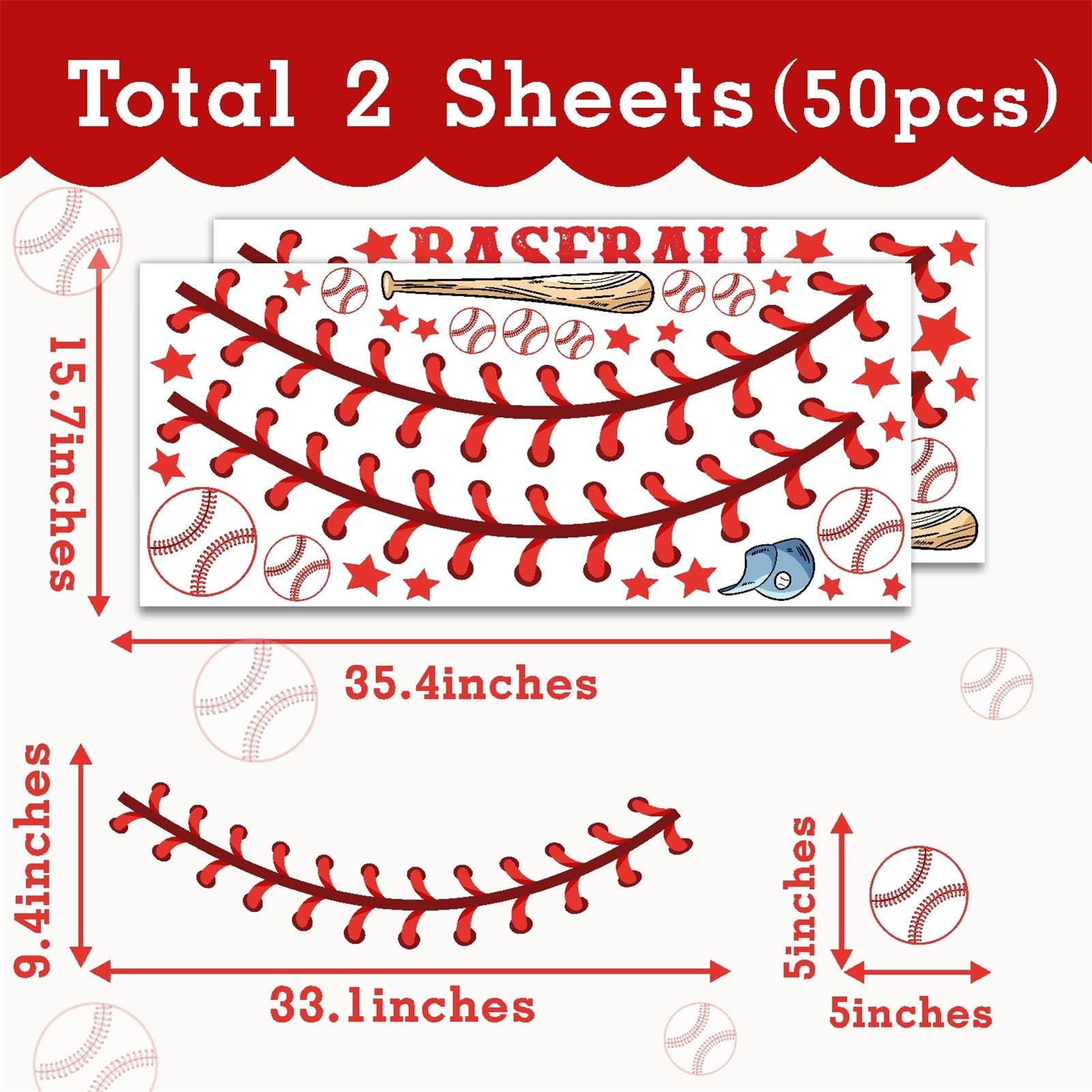 Large Baseball Wall Decals Baseball Lace Stitches Stickers for Wall Ceiling D…