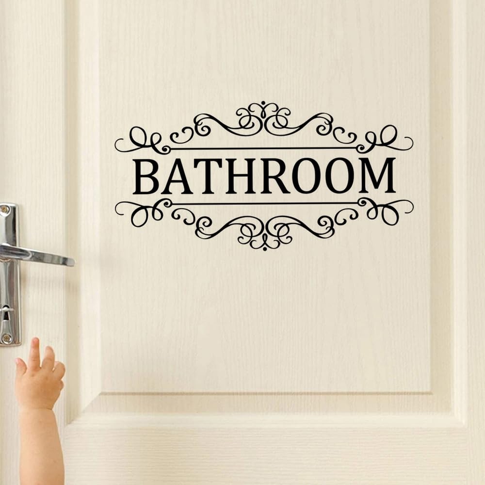 DIY Removable Bathroom Sign Door Decal Accessories Wall Sticker Home Decor Ba…