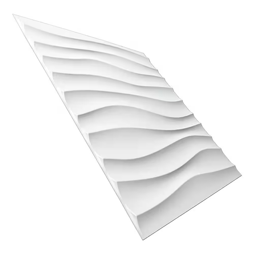 19.7 In. X 19.7 In. 33 Sq. Ft. White Downsand PVC 3D Wall Panels for Interior De
