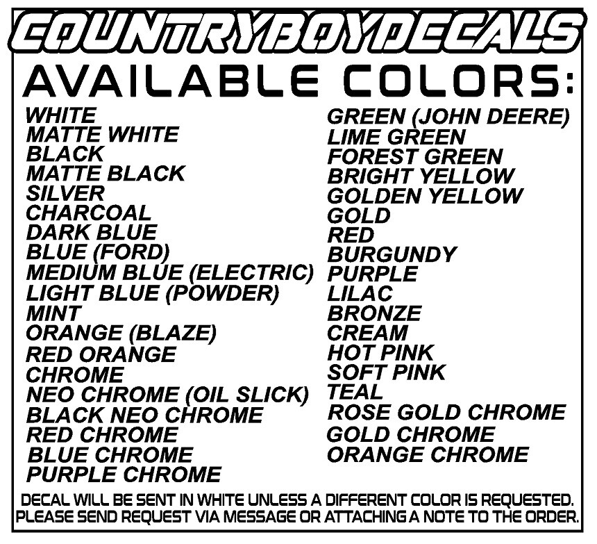 HOLLER BOYS Vinyl Decal Sticker Windshield Diesel Truck Country Creek HB Lifted