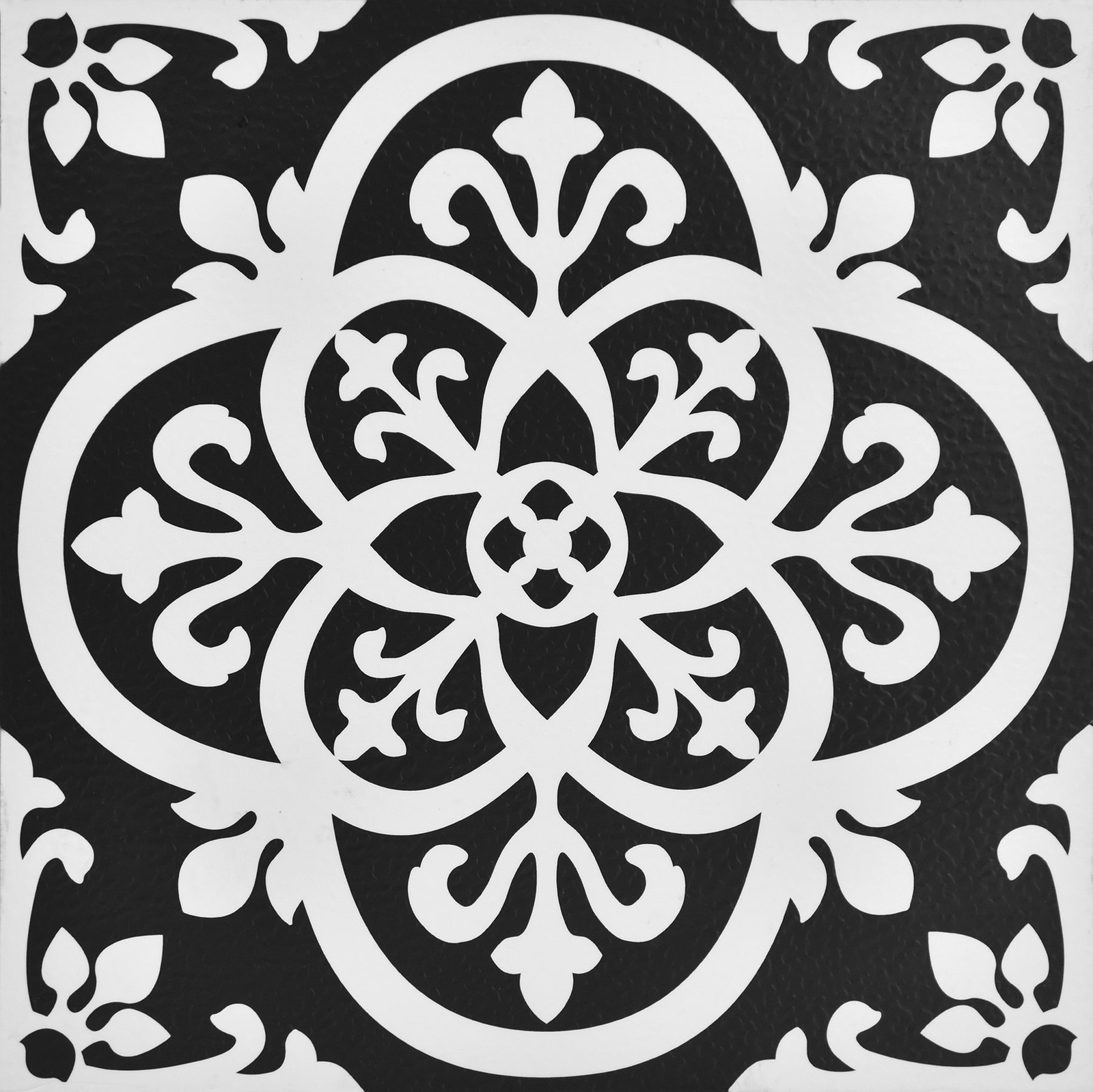 Gothic Peel and Stick Floor Tiles Black FP2475